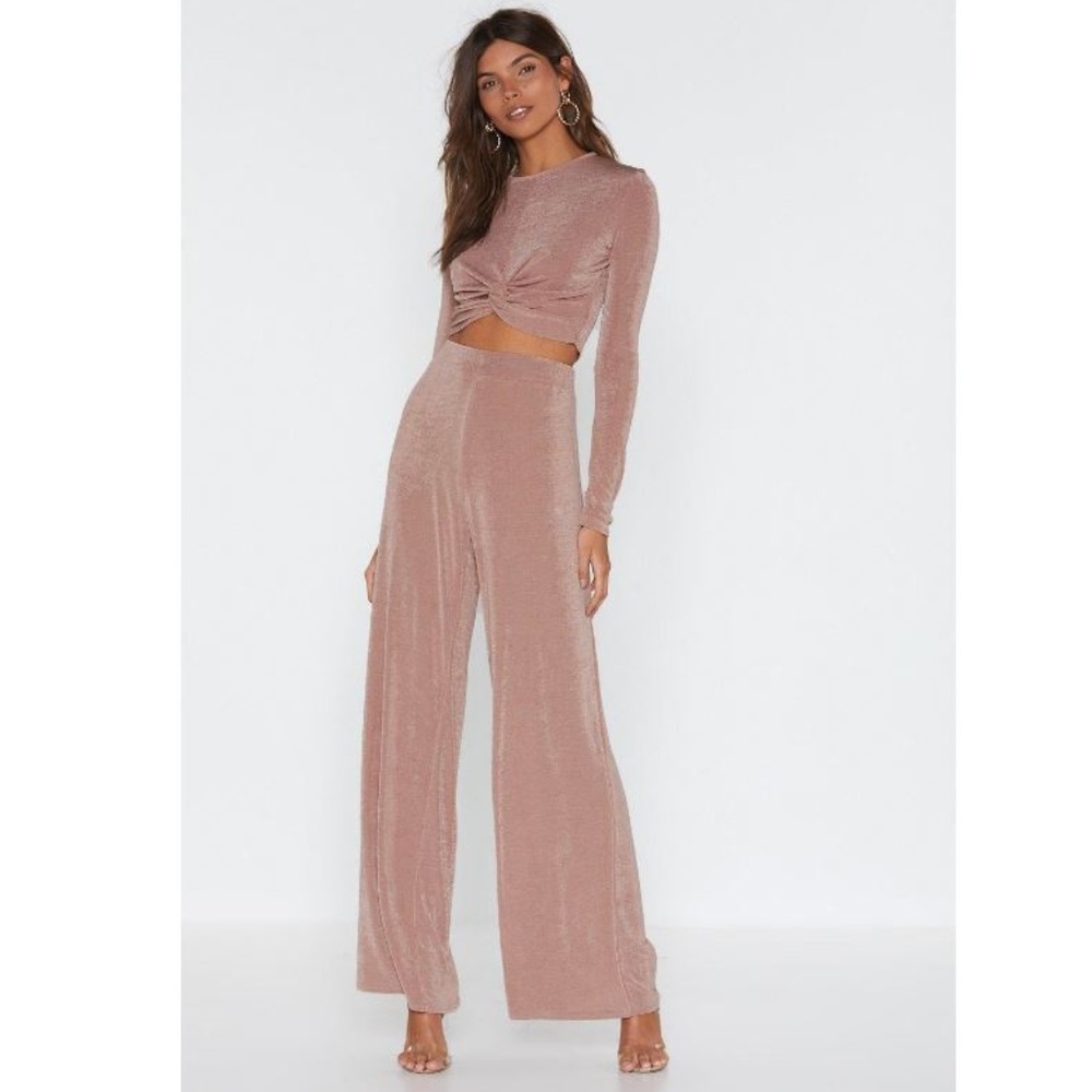 Blush Crop Top & Pants Set - Size 2